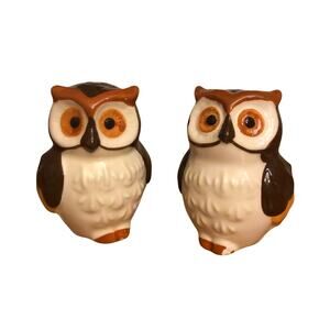 Retro Owl Ceramic Salt And Pepper Shakers